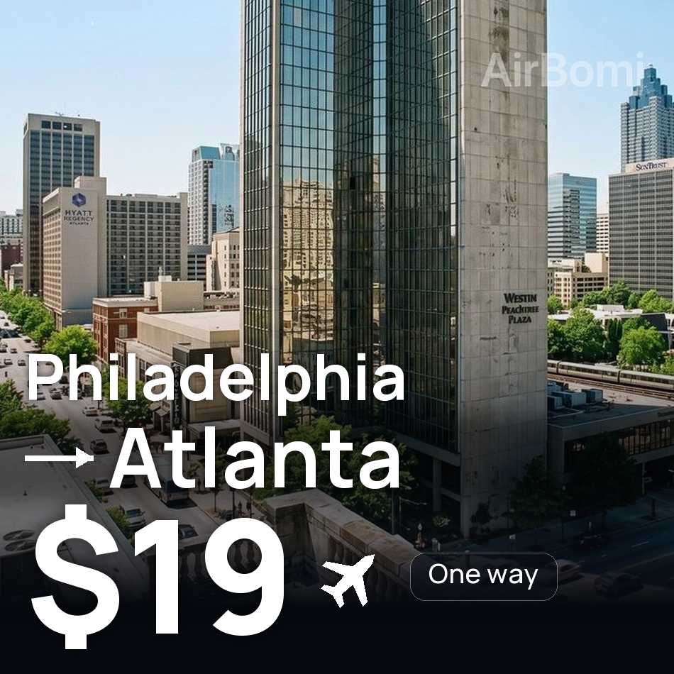 Bilet de avion: Philadelphia — Atlanta, $19