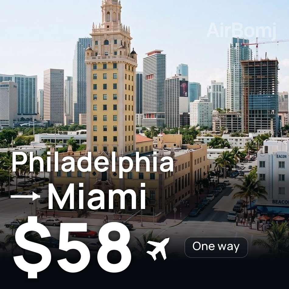 Bilet de avion: Philadelphia — Miami, $58