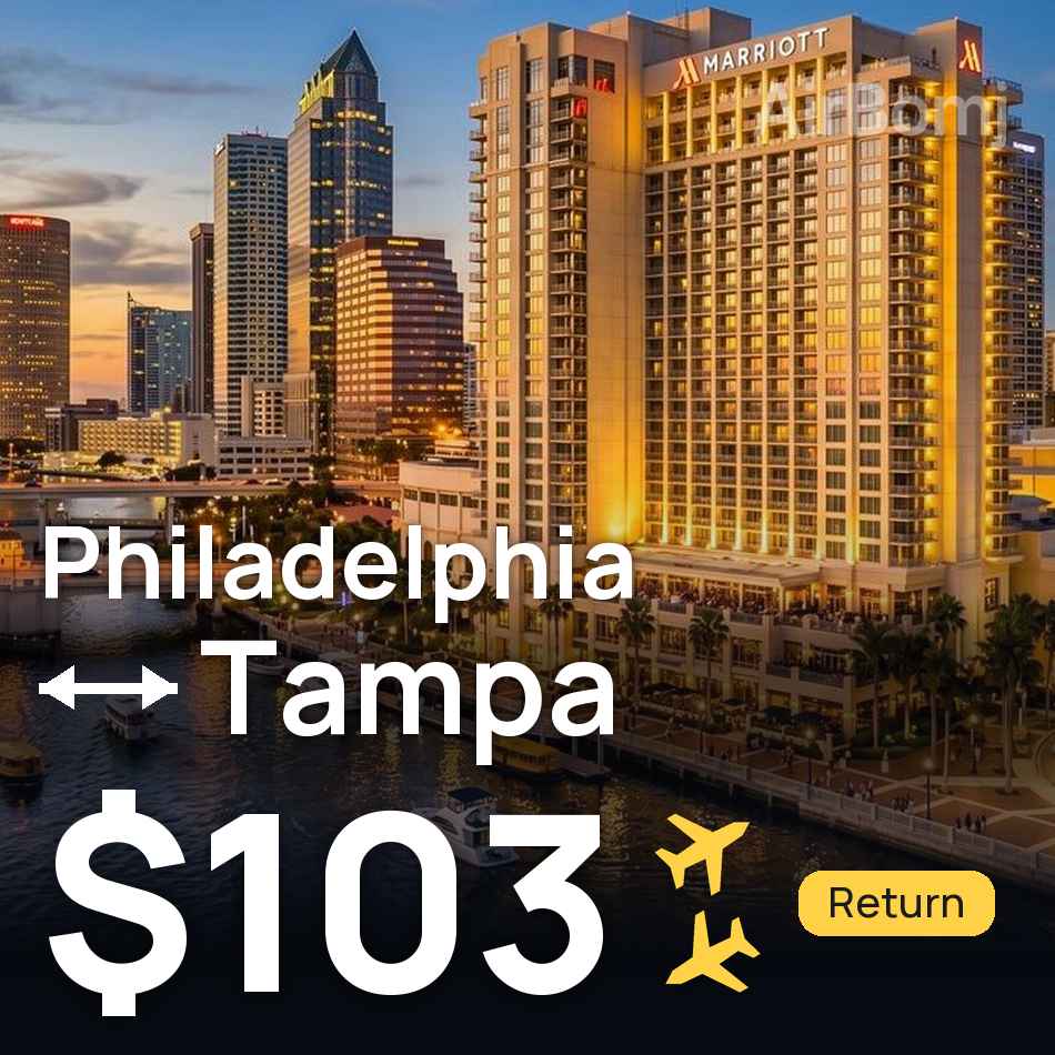 Bilet de avion: Philadelphia — Tampa, $103