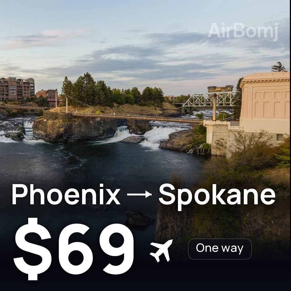 تذكرة طيران: فينيكس — Spokane، $69