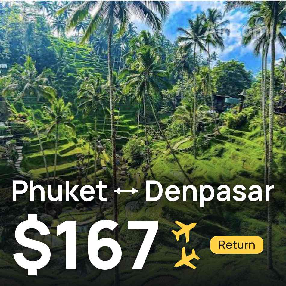 Flugticket: Phuket — Denpasar Bali, $167