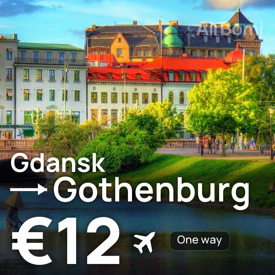 Biglietto aereo: Danzica — Göteborg, €12