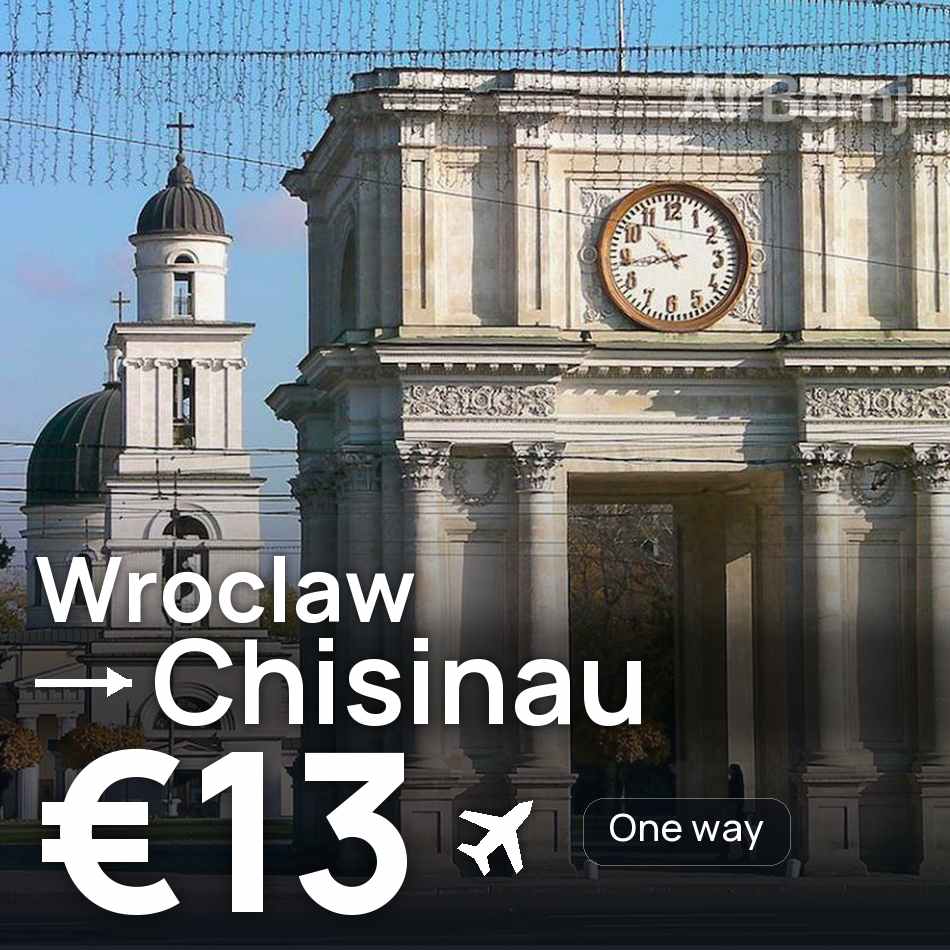 Biglietto aereo: Breslavia — Chişinău, €13