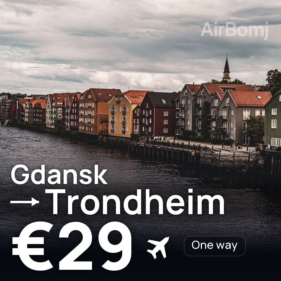 Biglietto aereo: Danzica — Trondheim, €29