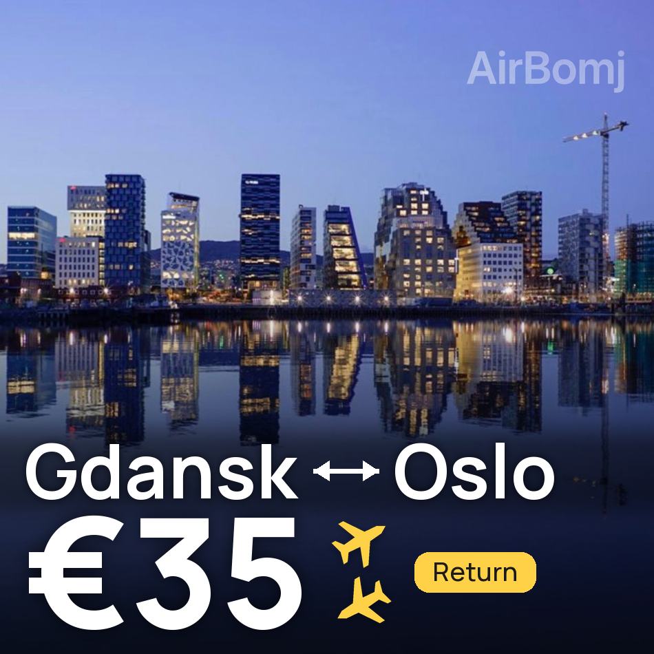 Biglietto aereo: Danzica — Oslo, €35