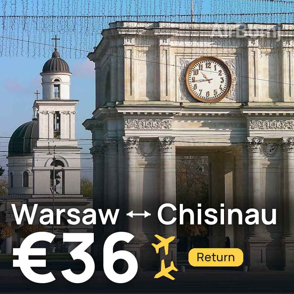 Biglietto aereo: Varsavia — Chişinău, €36