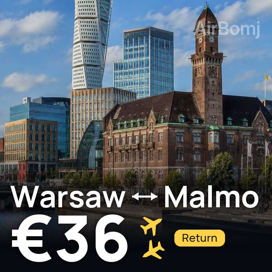Biglietto aereo: Varsavia — Malmö, €36