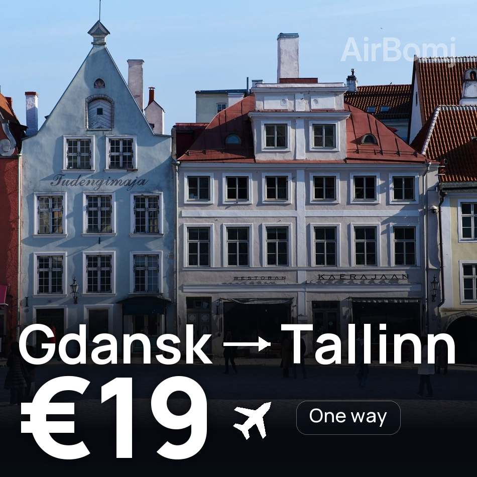 Biglietto aereo: Danzica — Tallinn, €19