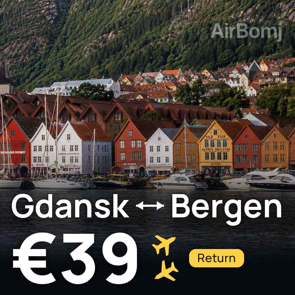 Biglietto aereo: Danzica — Bergen, €39