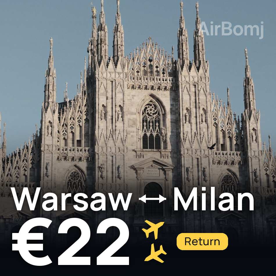 Biglietto aereo: Varsavia — Milano, €22
