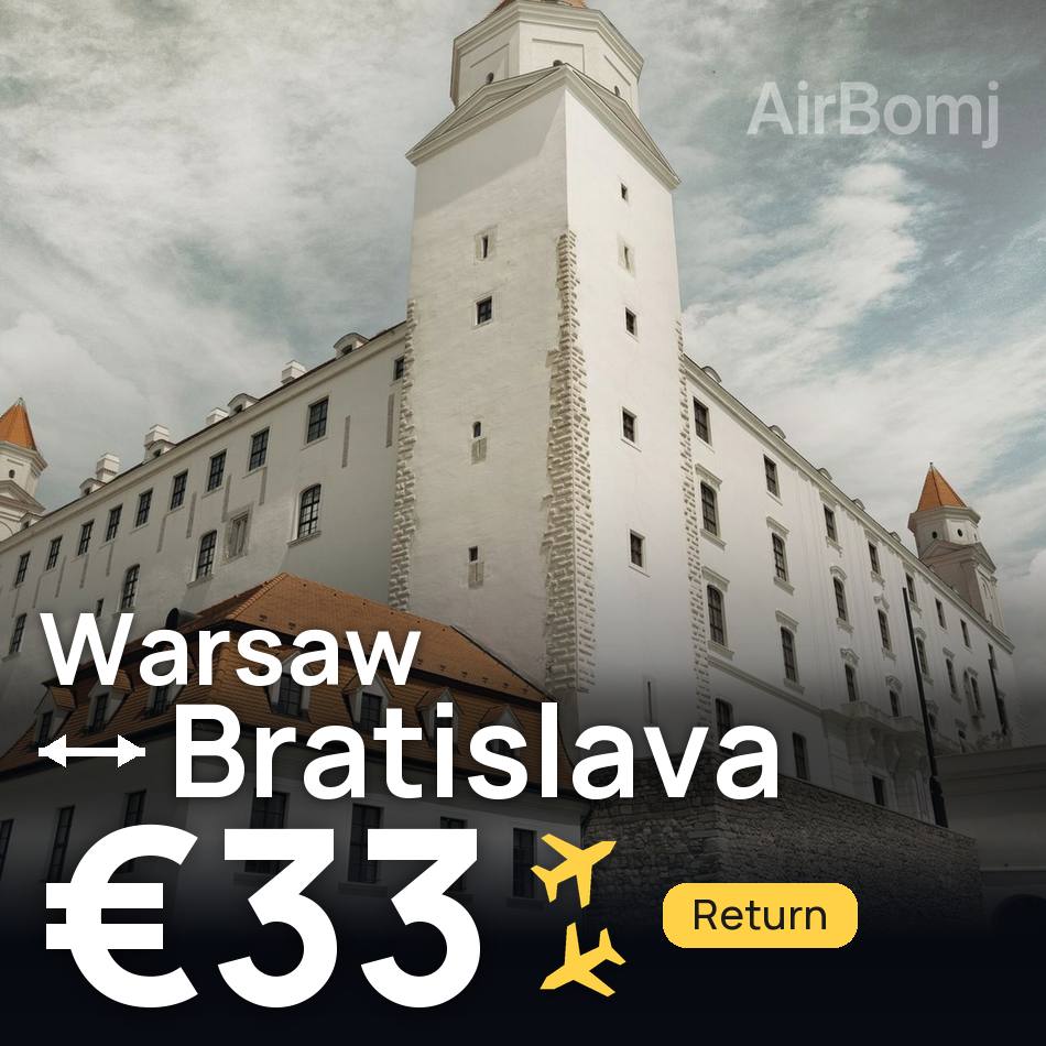 Biglietto aereo: Varsavia — Bratislava, €33