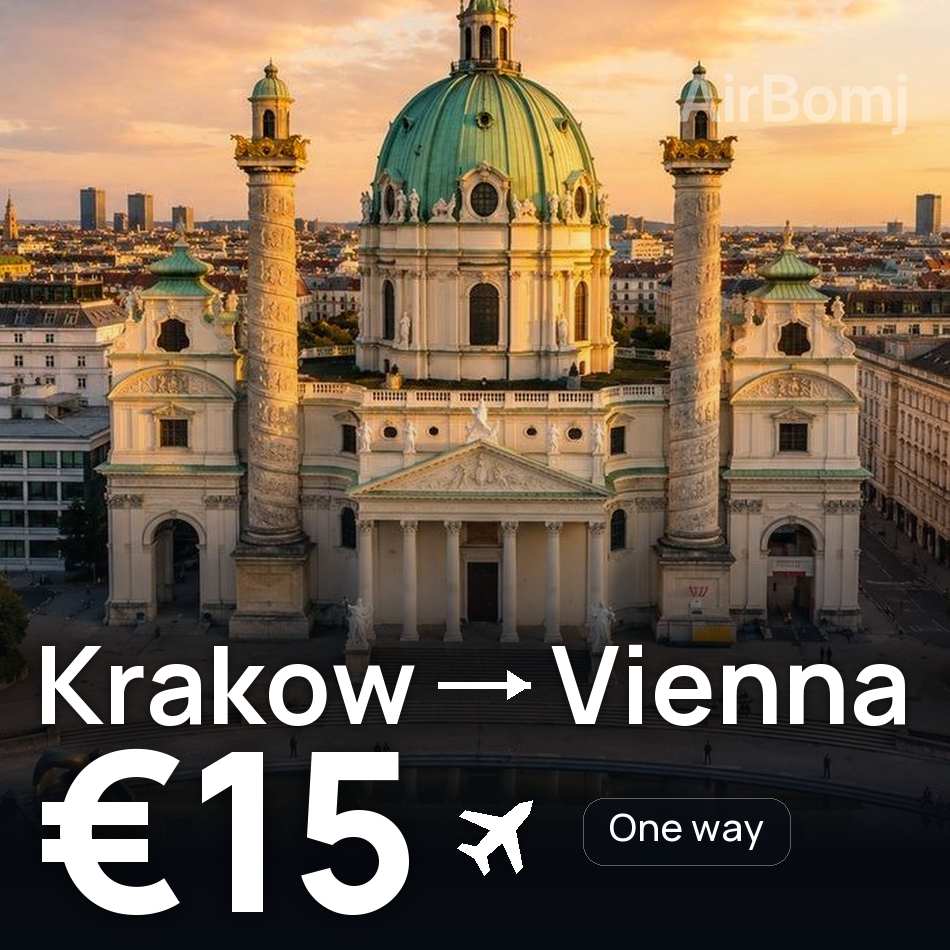 Biglietto aereo: Cracovia — Vienna, €15