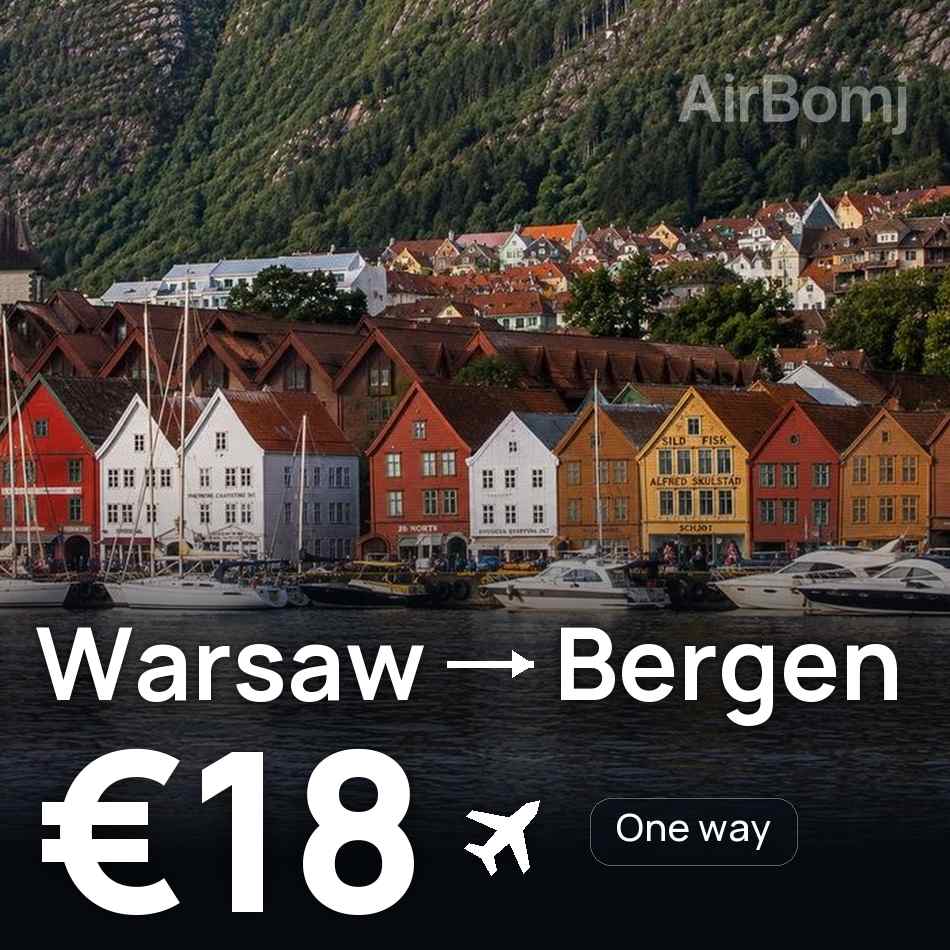 Biglietto aereo: Varsavia — Bergen, €18