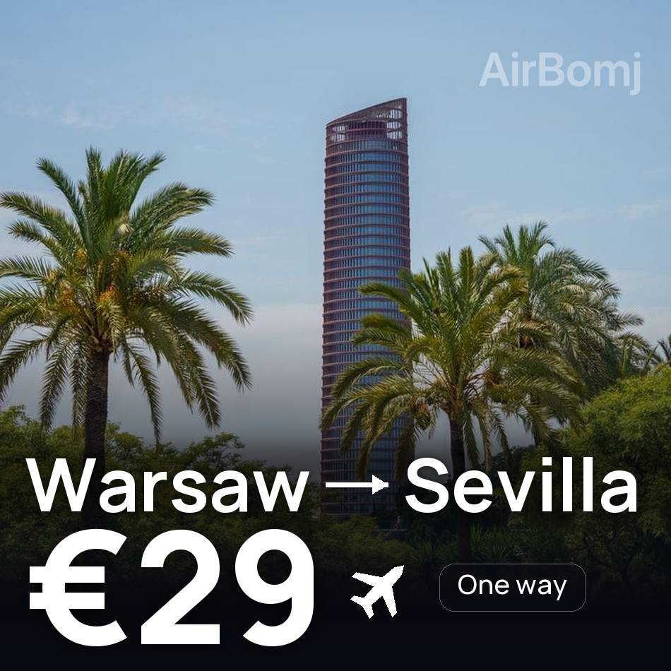 Biglietto aereo: Varsavia — Siviglia, €29