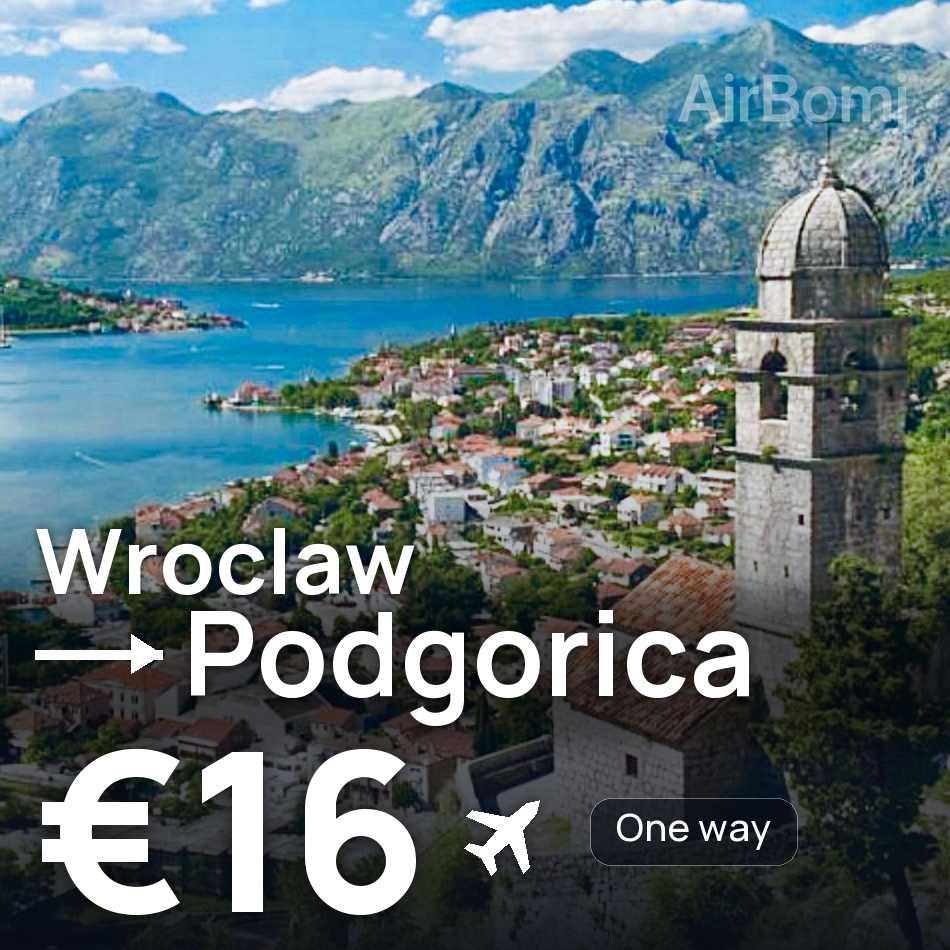 Biglietto aereo: Breslavia — Podgorica, €16