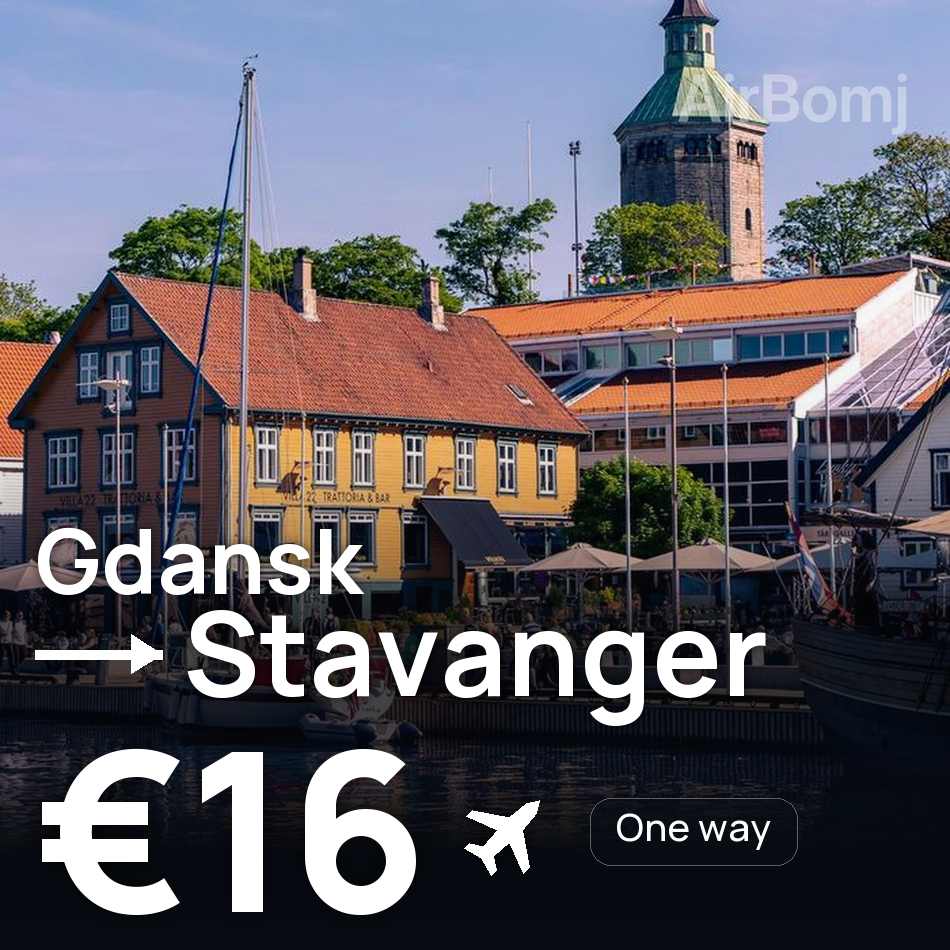 Biglietto aereo: Danzica — Stavanger, €16