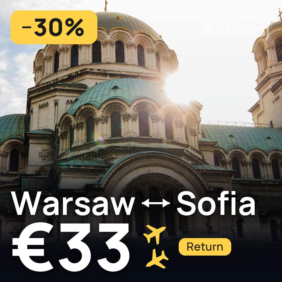 Biglietto aereo: Varsavia — Sofia, €33