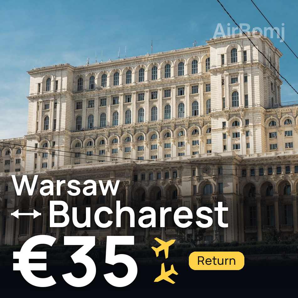 Bilet lotniczy: Warszawa — Bukareszt, €35