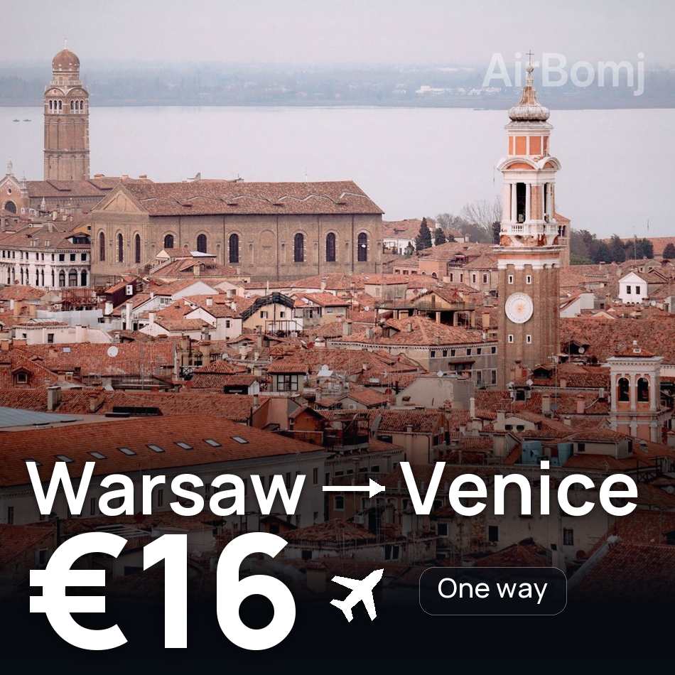 Biglietto aereo: Varsavia — Venezia, €16