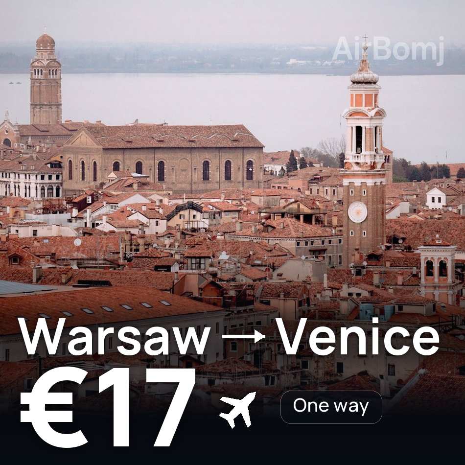 Bilet lotniczy: Warszawa — Wenecja, €17