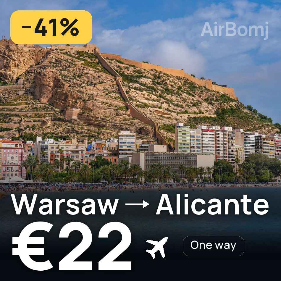 Biglietto aereo: Varsavia — Alicante, €22