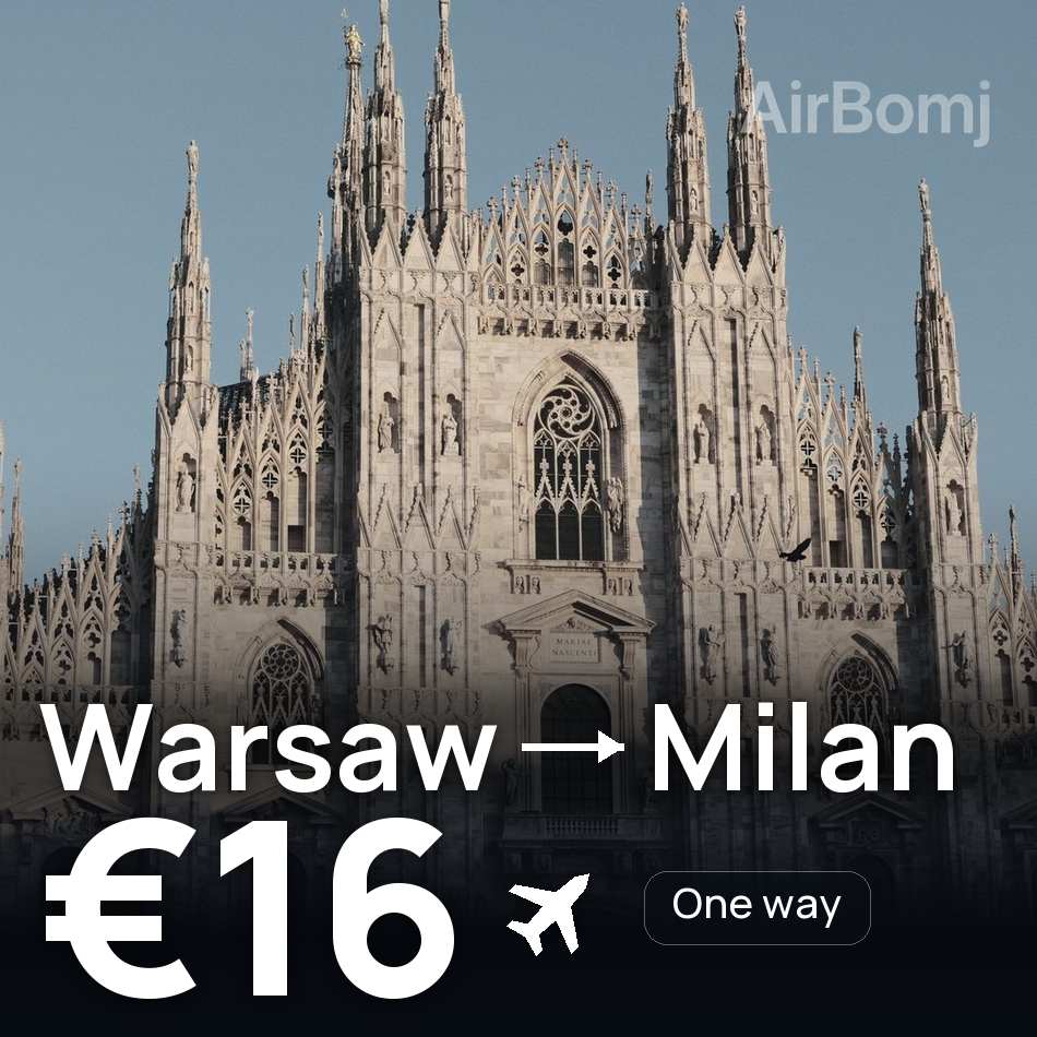 Biglietto aereo: Varsavia — Milano, €16