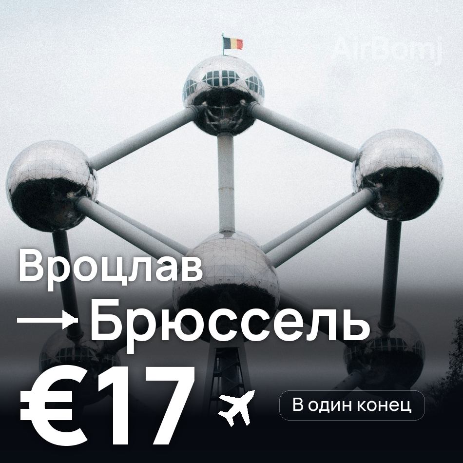 Авиабилет: Вроцлав — Брюссель, €17