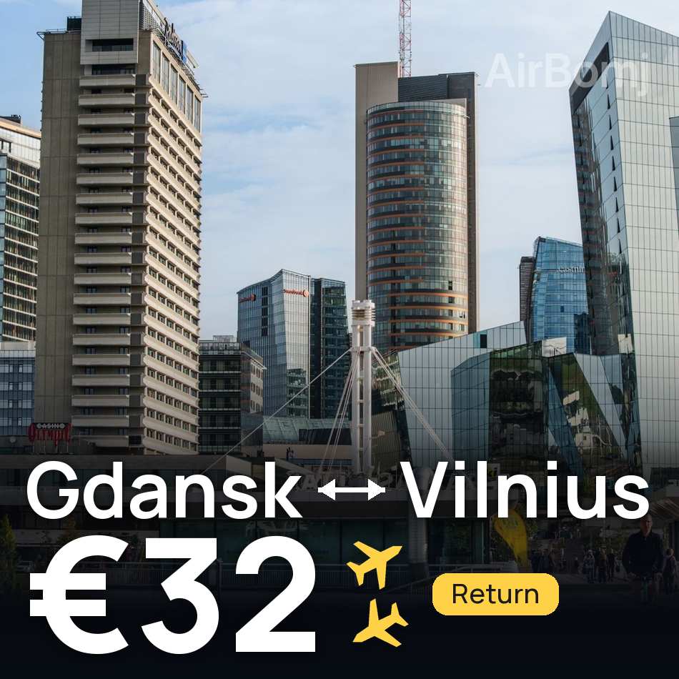 Biglietto aereo: Danzica — Vilnius, €32