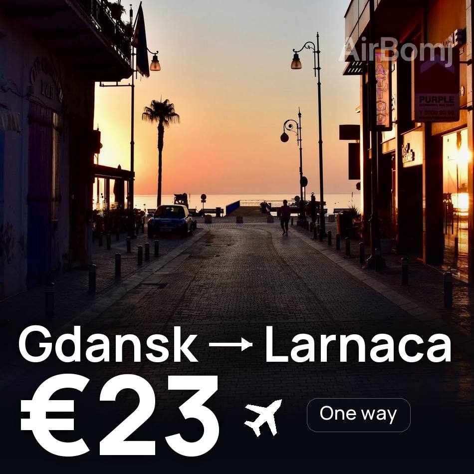 Biglietto aereo: Danzica — Larnaka, €23