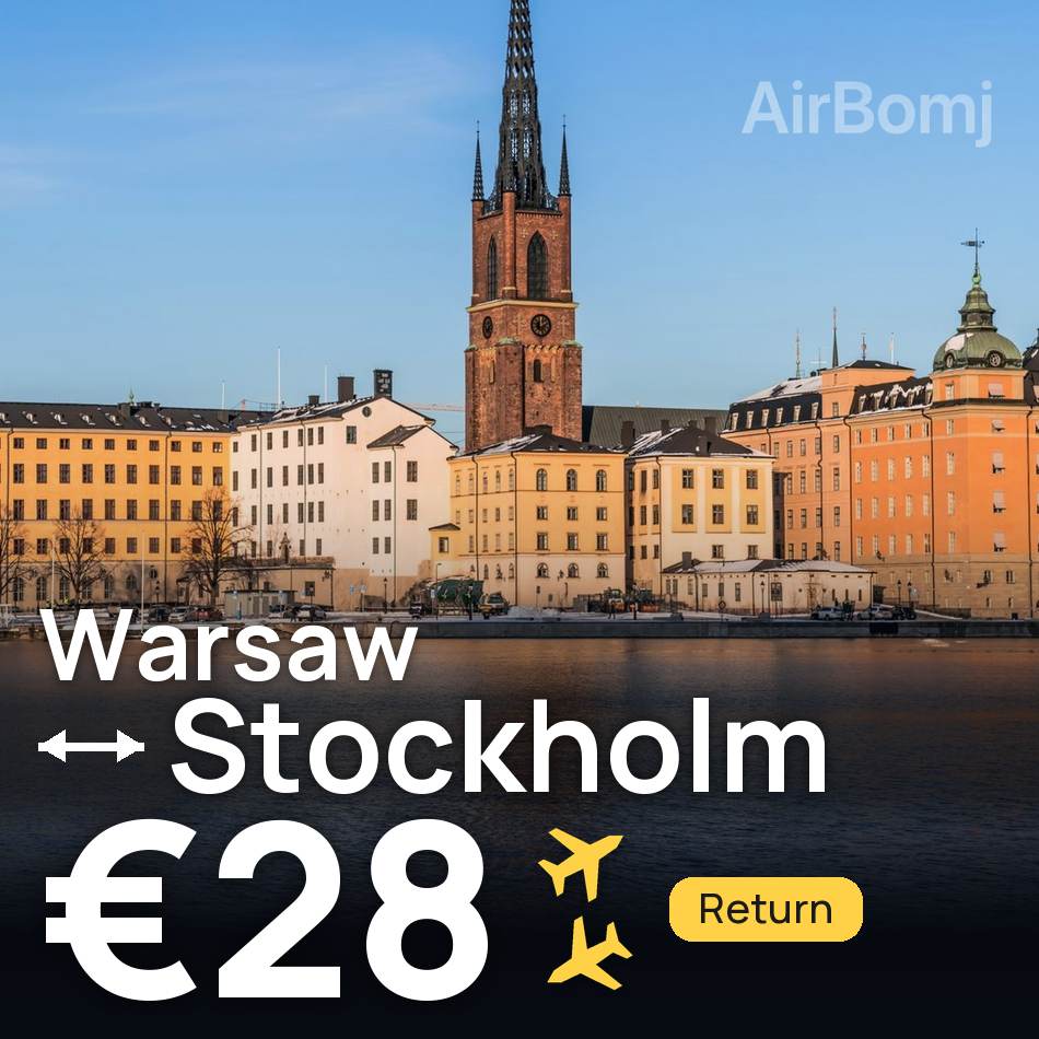 Biglietto aereo: Varsavia — Stoccolma, €28
