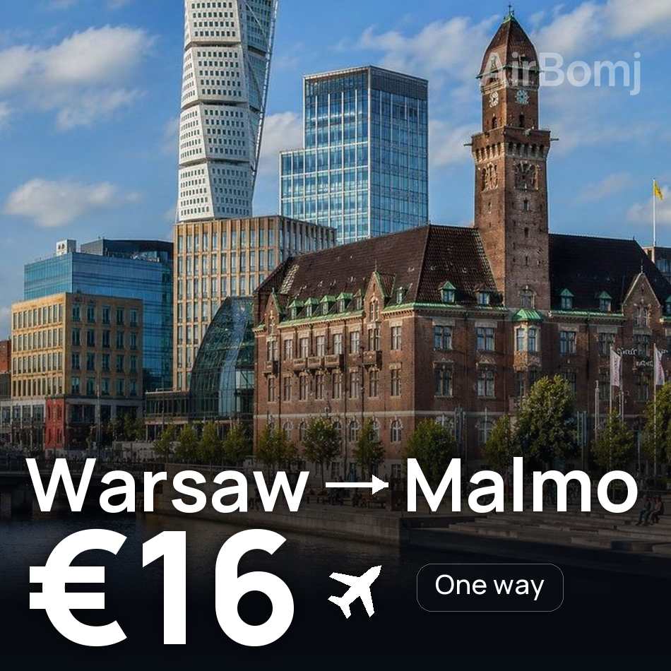Biglietto aereo: Varsavia — Malmö, €16