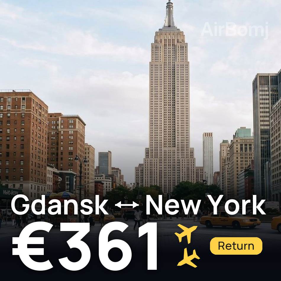 Biglietto aereo: Danzica — Newark, €361
