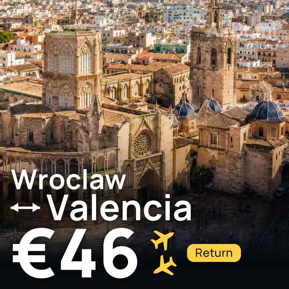 Biglietto aereo: Breslavia — Valencia, €46