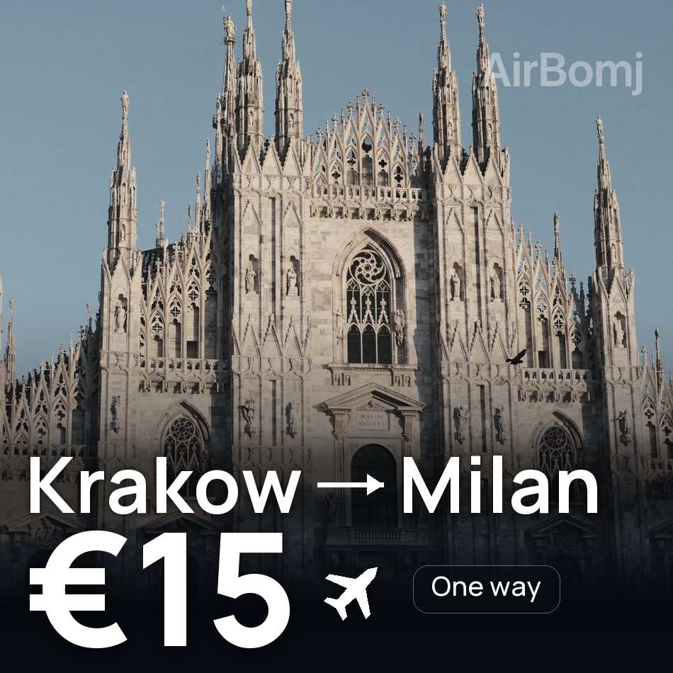 Biglietto aereo: Cracovia — Milano, €15