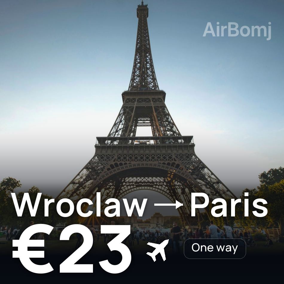 Biglietto aereo: Breslavia — Parigi, €23
