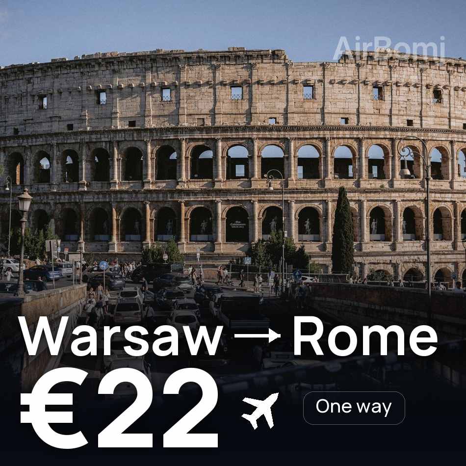 Biglietto aereo: Varsavia — Roma, €22