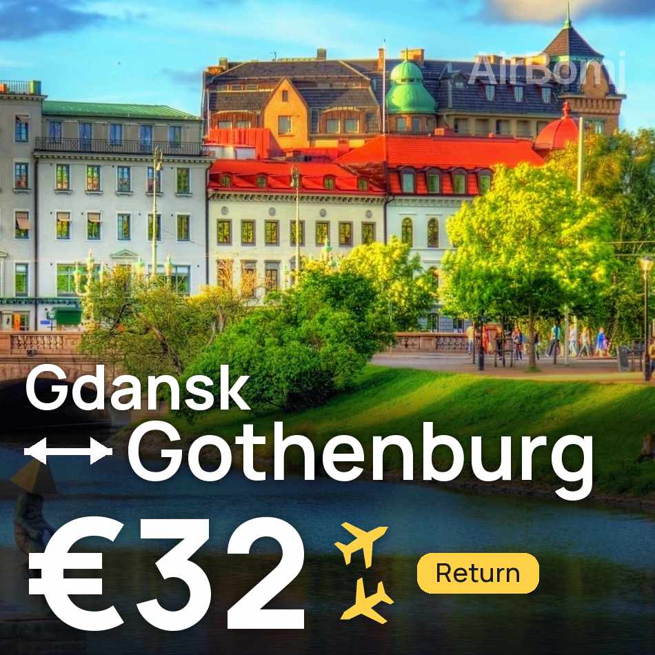 Biglietto aereo: Danzica — Göteborg, €32