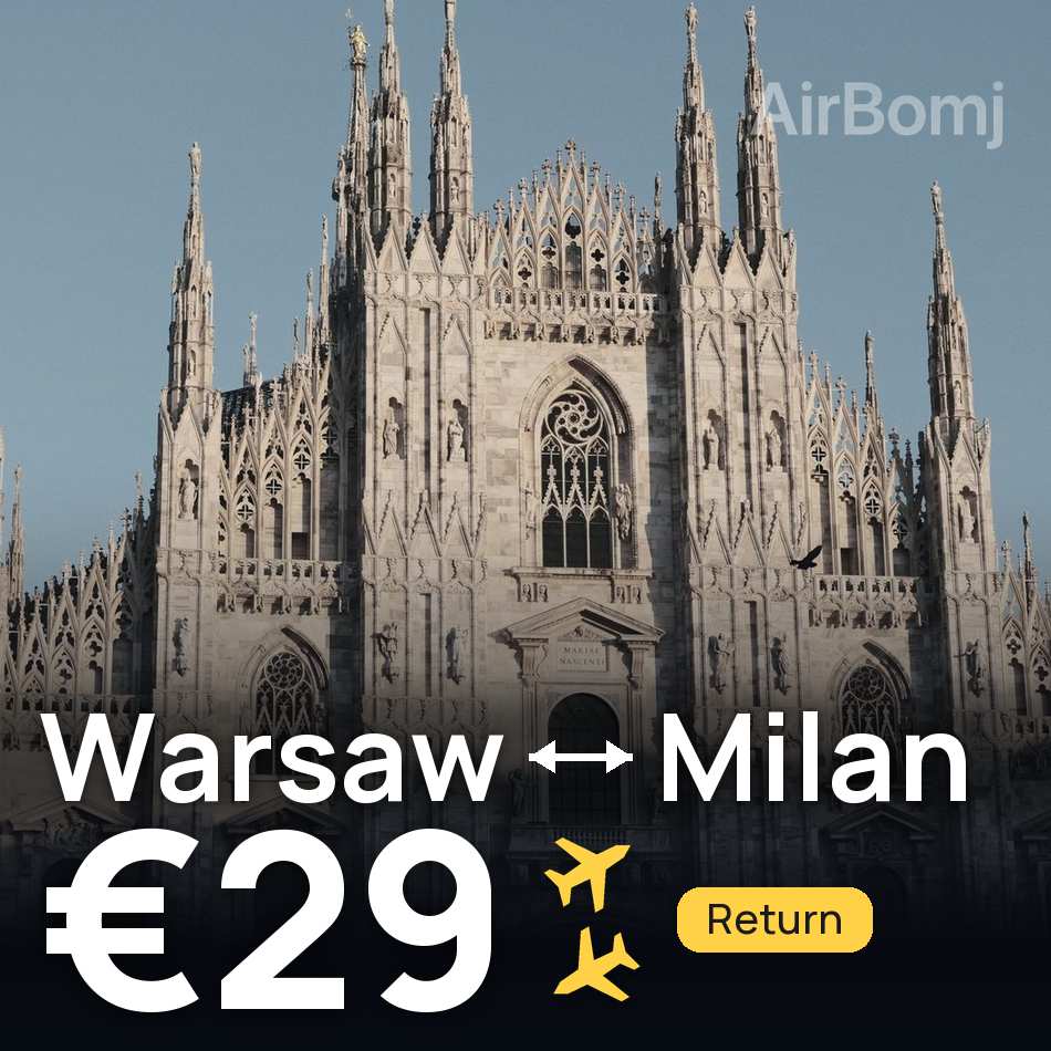 Biglietto aereo: Varsavia — Milano, €29