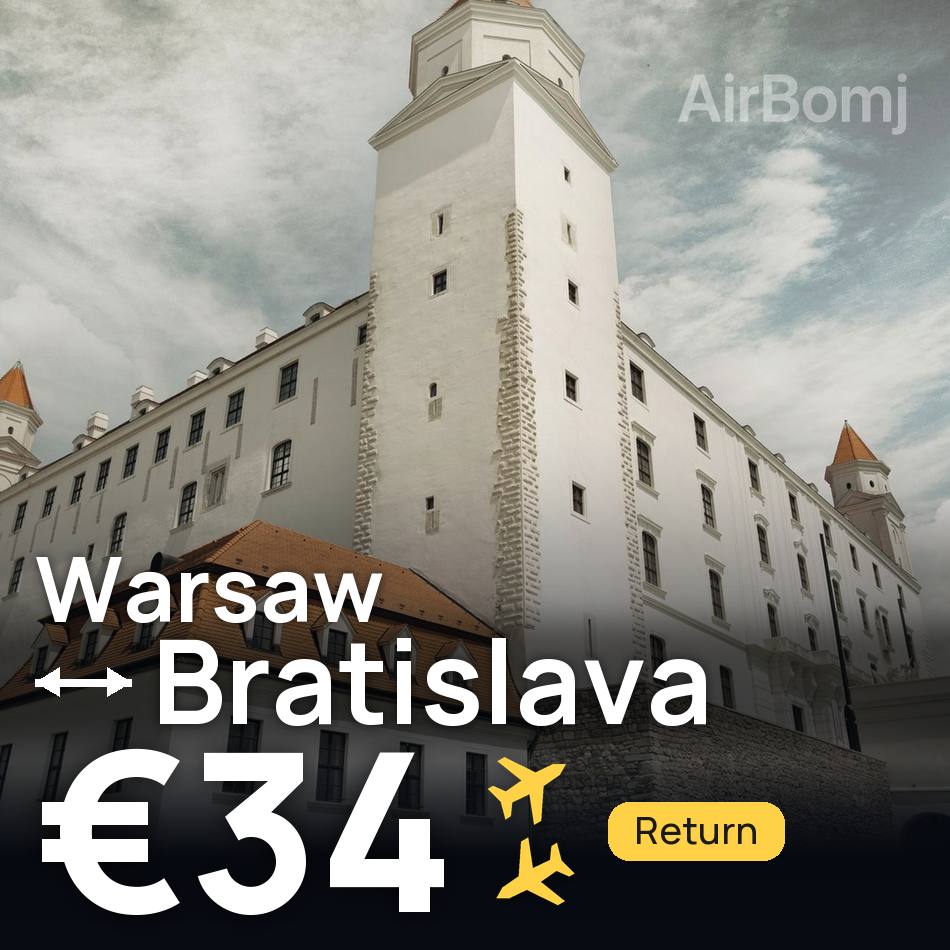 Biglietto aereo: Varsavia — Bratislava, €34