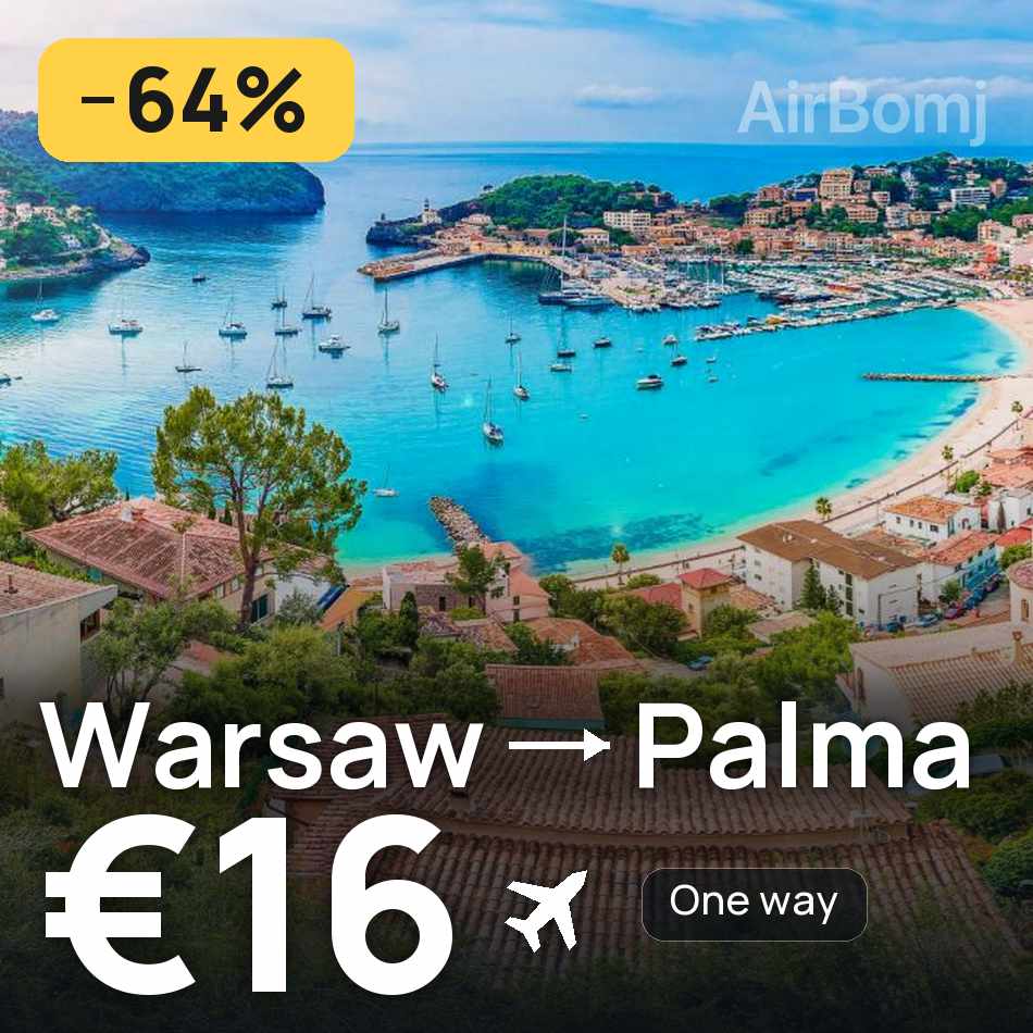Biglietto aereo: Varsavia — Palma de Mallorca, €16