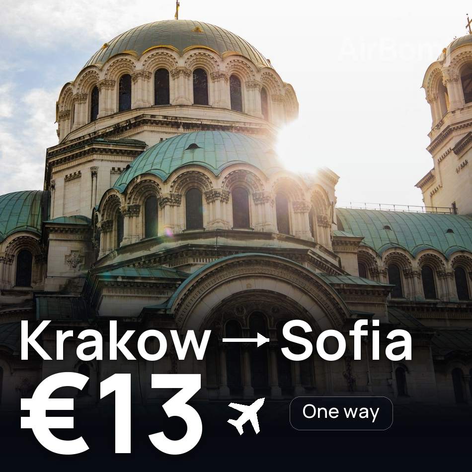 Biglietto aereo: Cracovia — Sofia, €13