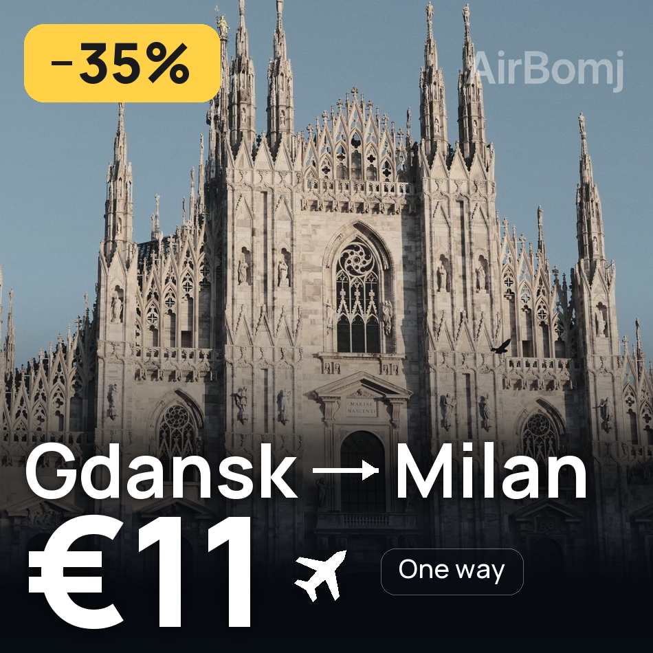 Biglietto aereo: Danzica — Milano, €11