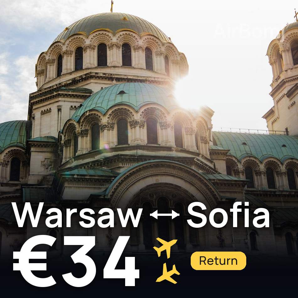 Biglietto aereo: Varsavia — Sofia, €34