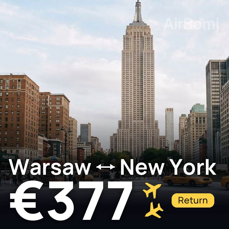 Biglietto aereo: Varsavia — Newark, €377