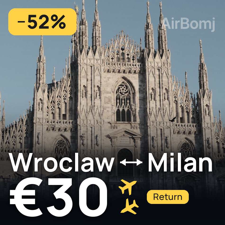 Flugticket: Breslau — Mailand, €30