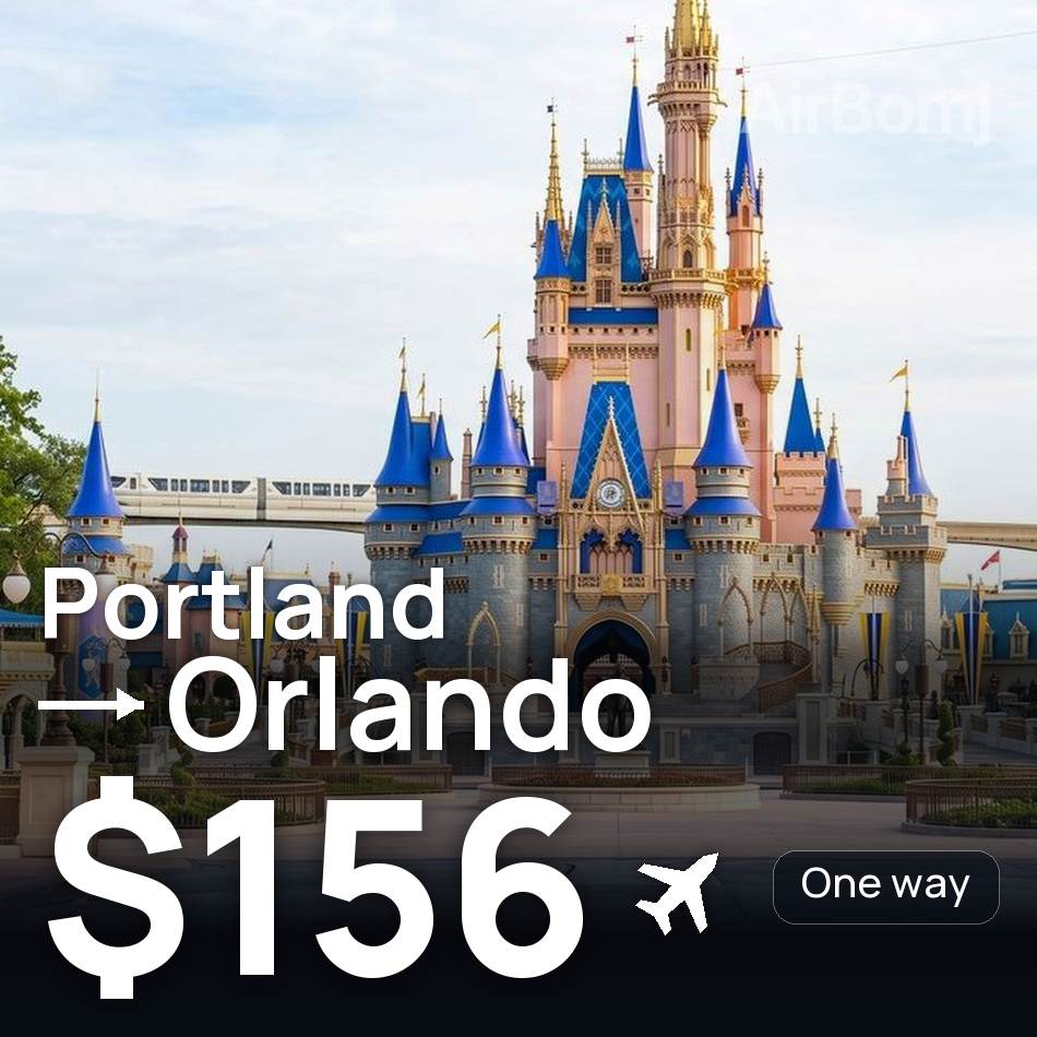 Flight ticket: Portland to Orlando, $156