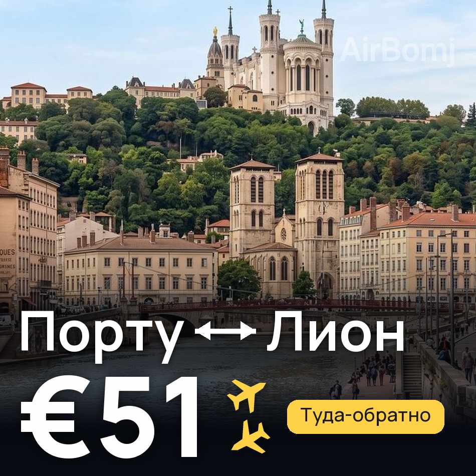 Авиабилет: Порту — Лион, €51