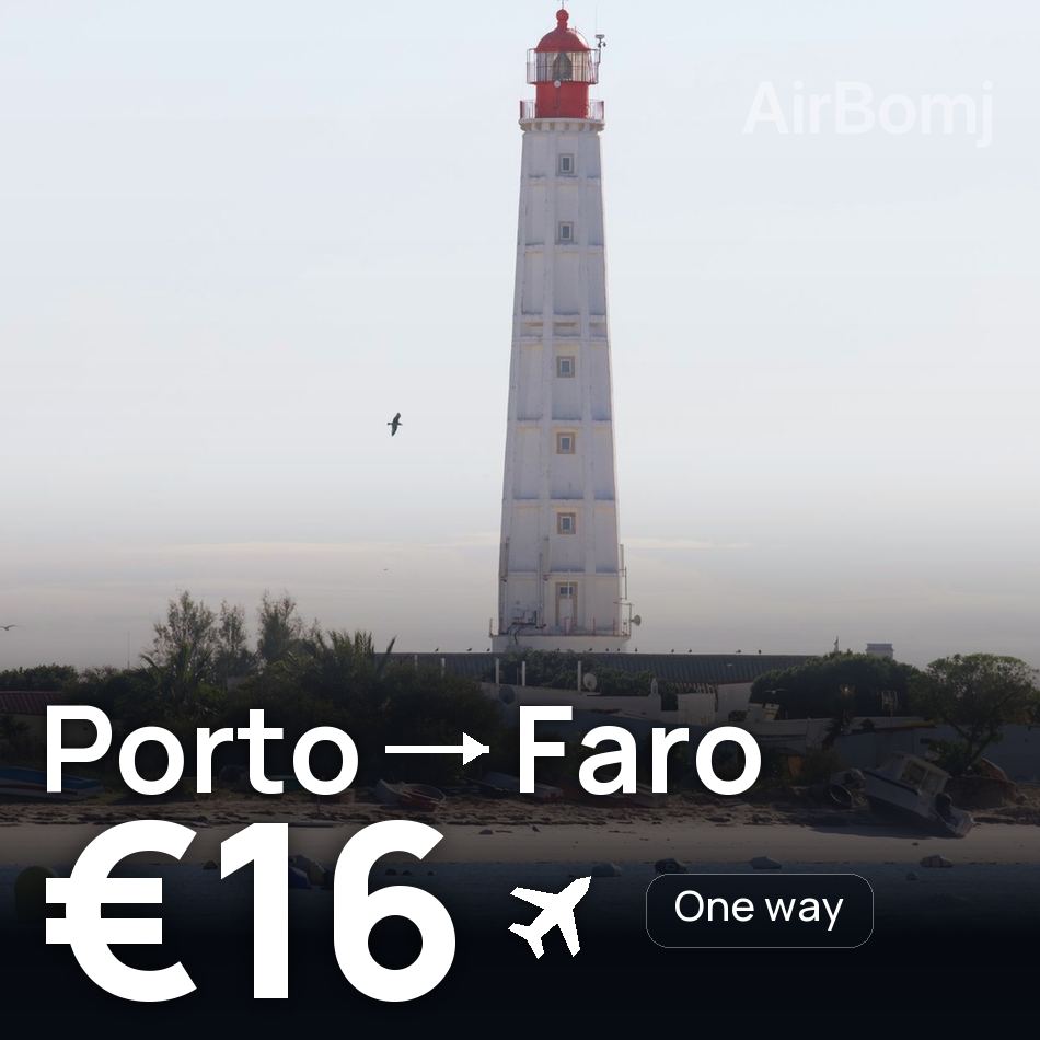 Bilet de avion: Porto — Faro, €16
