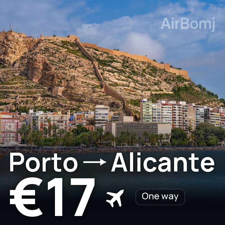 Tiket pesawat: Porto — Alicante, €17