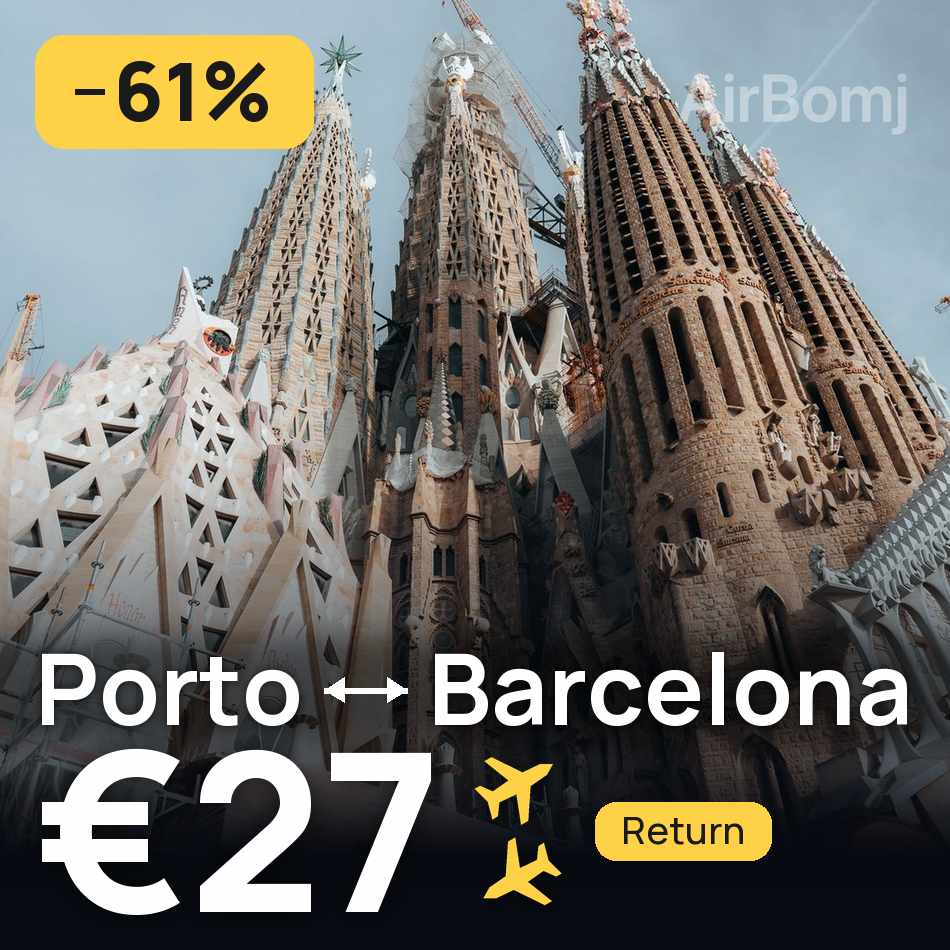 Bilet de avion: Porto — Barcelona, €27